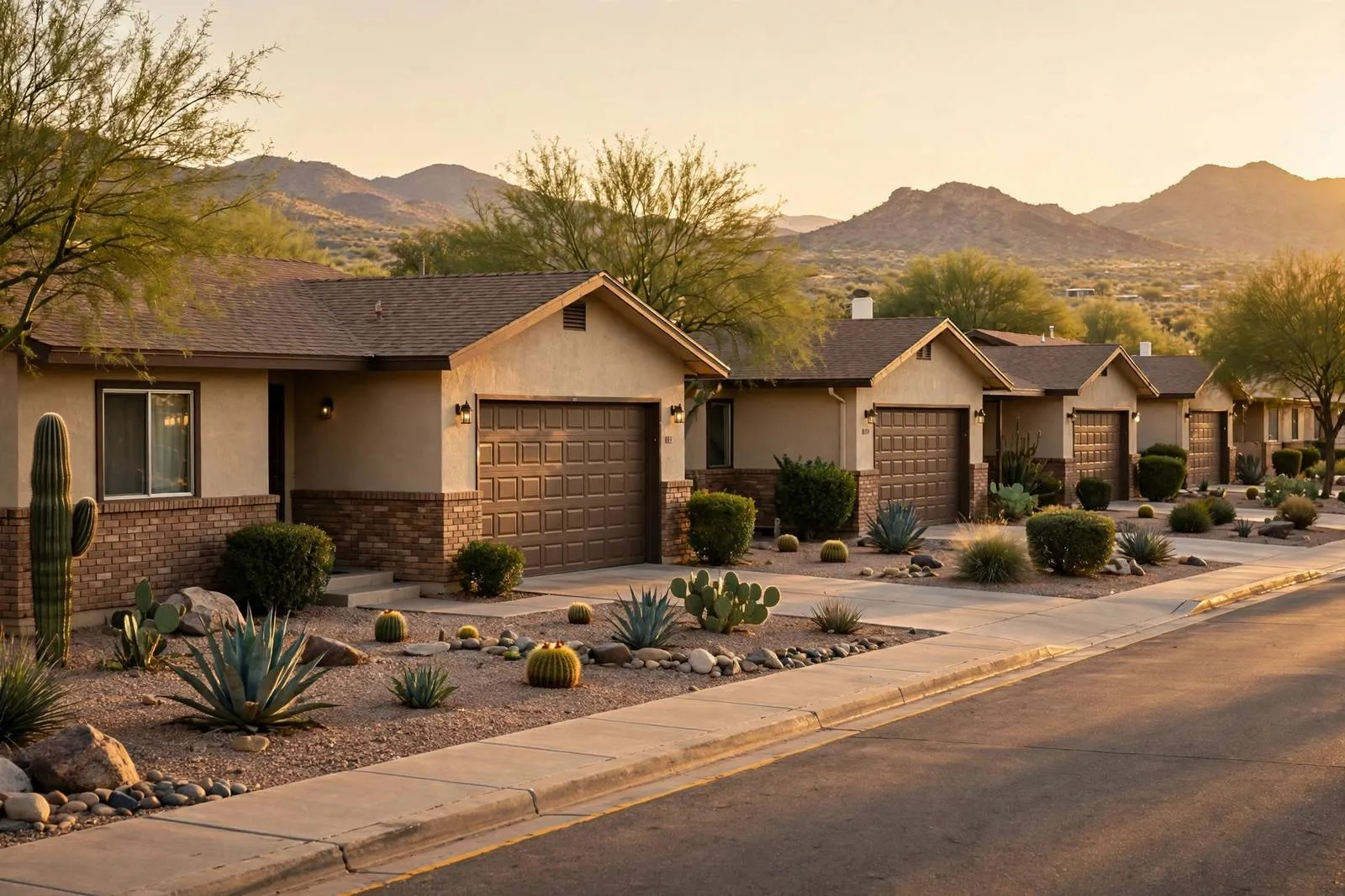 1970s ranch homes with attached garages in the Bell Road area of Sun City